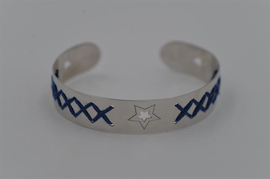 BRACCIALE MANETTA E COTONE STELLA IN ARGENTO 925°/°°