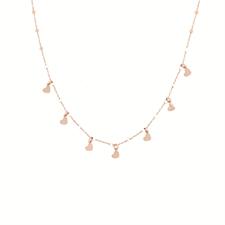 COLLANA ROSE' CUORI MICRO PENDENTI ARGENTO 925°/°° RONDELLE