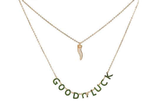 COLLANA DOPPIO GIRO ROSE' GOODLUCK IN ARGENTO 925°/°° E ZIRCONI