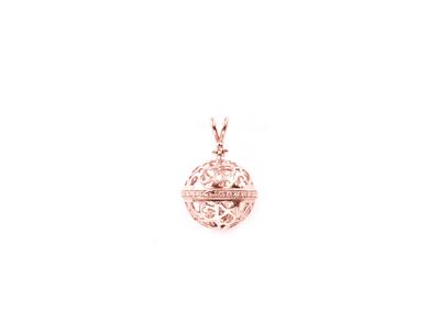 PENDENTE IN ARGENTO 925°/°° E ZIRCONI ROSE'