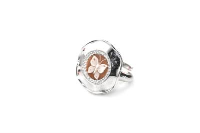 ANELLO SATIN CAMMEO 12MM IN ARGENTO 925°/°°