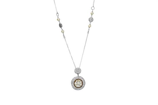 COLLANA CAMMEO 20MM FILAMENTI IN ARGENTO 925°/°°