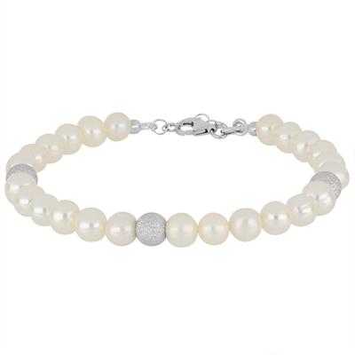 BRACCIALE PER.ACQUA FIUME 5-1/2-6 E 3 SFERE SATINATE ARGENTO 925°/°°