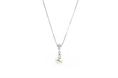 COLLANA SHELL WHITE CON ZIRCONE IN ARGENTO 925°/°°