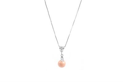 COLLANA SHELL PINK CON ZIRCONE IN ARGENTO 925°/°°