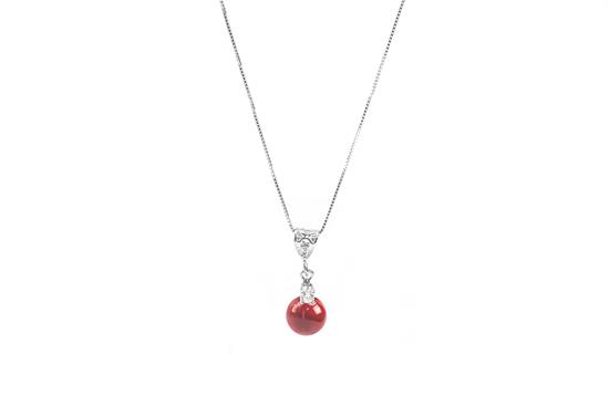 COLLANA SHELL RED CON ZIRCONE IN ARGENTO 925°/°°