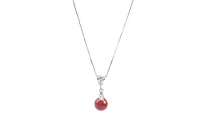 COLLANA SHELL RED CON ZIRCONE IN ARGENTO 925°/°°