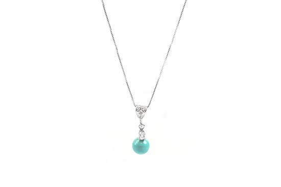 COLLANA SHELL TURQ CON ZIRCONE IN ARGENTO 925°/°°