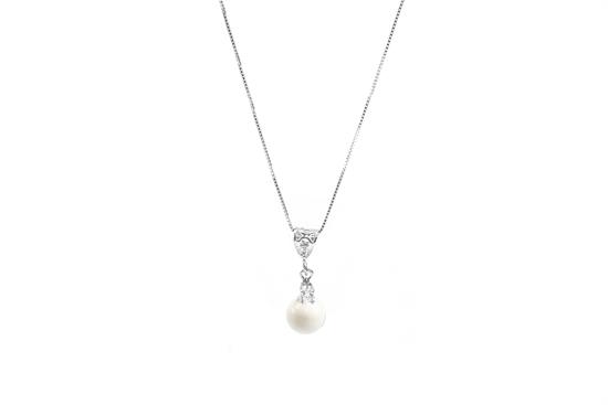 COLLANA SHELL MILKY CON ZIRCONE IN ARGENTO 925°/°°