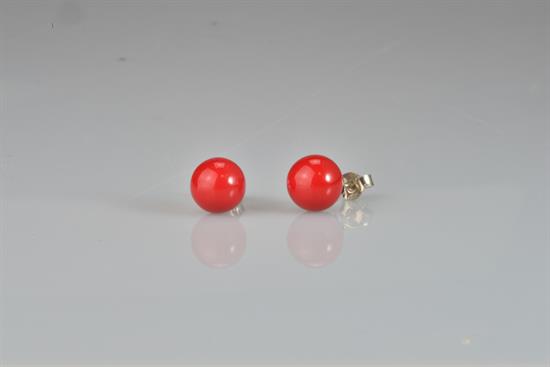 ORECCHINO LOBO SHELL RED IN ARGENTO 925°/°°