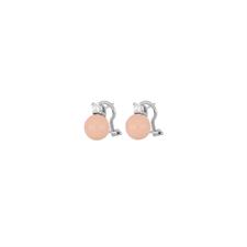 ORECCHINO CLIPS SHELL PINK ROTONDE ZIRCONE E ARGENTO 925°/°°