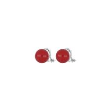 ORECCHINO CLIPS SHELL RED ROTONDE IN ARGENTO 925°/°°