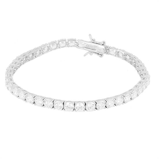 BRACCIALE TENNIS BIANCO 4MM IN ARGENTO 925°/°°