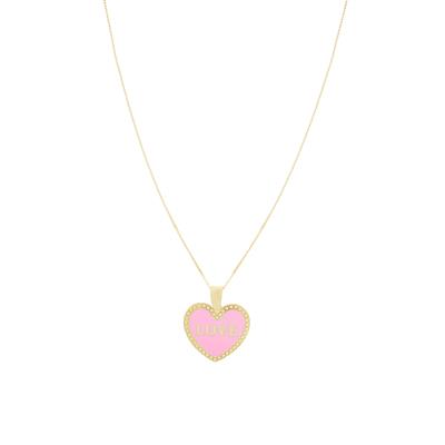 COLLANA CUORE PENDENTE LOVE SMALTATO IN ARGENTO 925°/°°