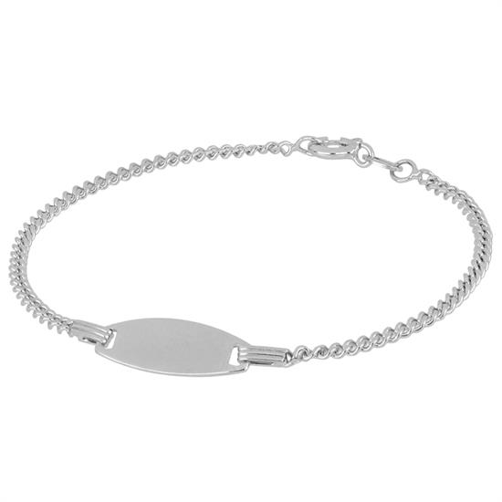 BRACCIALE TARGHETTA BIMBO E GROUMETTA IN ARGENTO 925°/°°