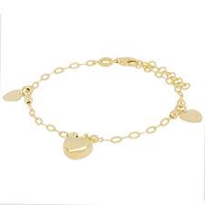 BRACCIALE OVALINE E PALLINO SLASH CUORE ACCOPPIATO ARGENTO 925°/°°