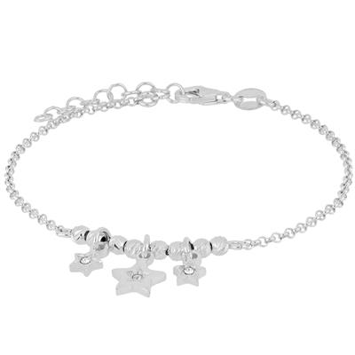 BRACCIALE PALLINI SLASH E STELLE CON ZIRCONE IN ARGENTO 925°/°°