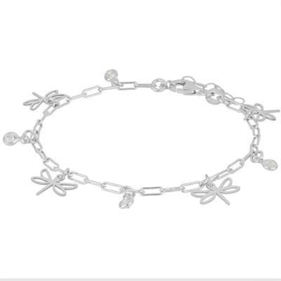 BRACCIALE OVALINO CON LIBELLULA E ZIRCONI IN ARGENTO 925°/°°