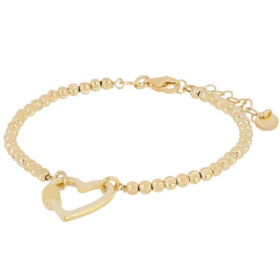 BRACCIALE PALLINO SLASH CON CUORE SMALTO CENTRO IN ARGENTO 925°/°°