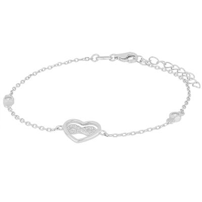 BRACCIALE CUORICINO E INFINITO IN ARGENTO 925°/°°