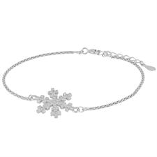 BRACCIALE MAGLIA POP CORN FIOCCO DI NEVE IN ARGENTO 925°/°°