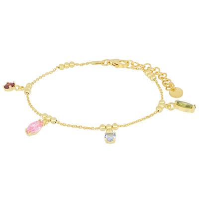 BRACCIALE ZIRCONI MULTI FORME PENDENTI IN ARGENTO 925°/°°