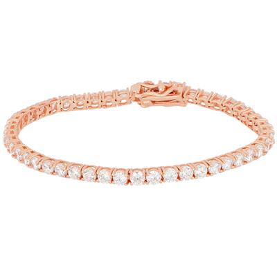 BRACCIALE TENNIS ROSE' 3MM IN ARGENTO 925°/°° E ZIRCONI