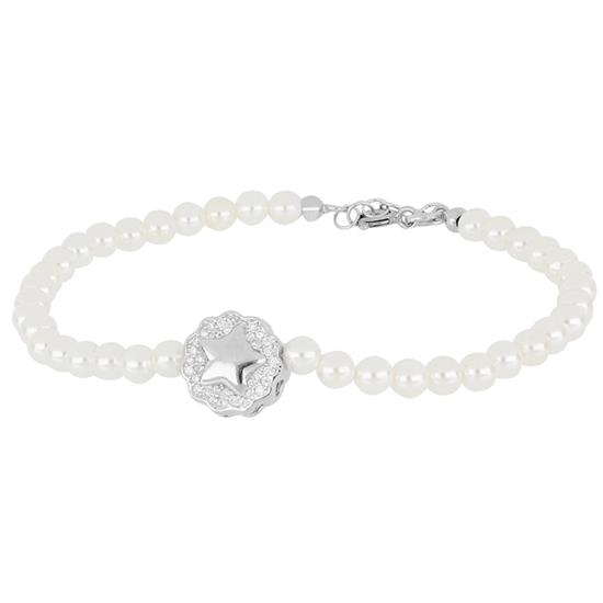 BRACCIALE MOP SMALTATA TONDO ZIRCONATO STELLA ARGENTO 925°/°°