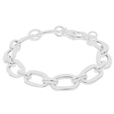 BRACCIALE MAGLIE OVALI VUOTE IN ARGENTO 925°/°°