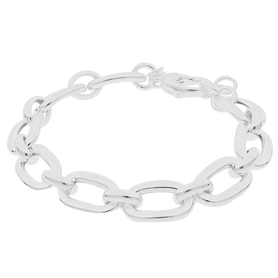 BRACCIALE MAGLIE OVALI VUOTE IN ARGENTO 925°/°°