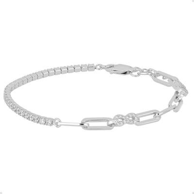 BRACCIALE TENNIS E MAGLIE OVALI CON INFINITO ZK IN ARGENTO 925°/°°