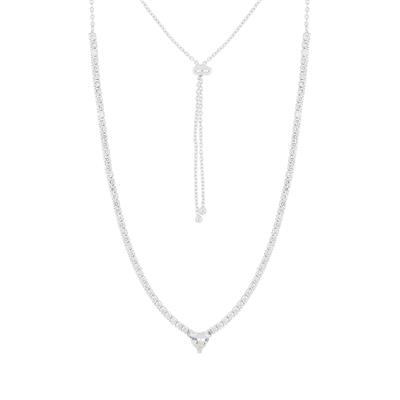 COLLANA TENNIS SCORSOIO CON CUORE ZIRCONATO IN ARGENTO 925°/°°