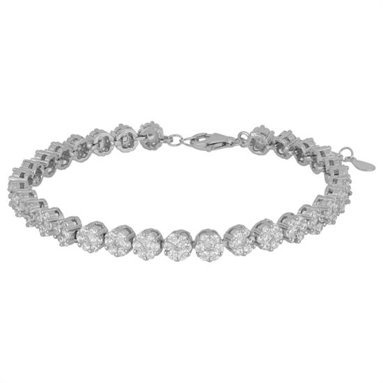 BRACCIALE TENNIS FIORELLINO ZK WHITE IN ARGENTO 925°/°°