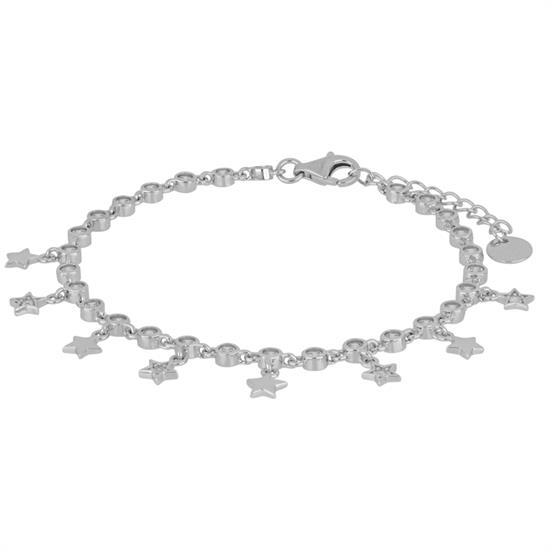 BRACCIALE MULTI TONDINI CON STELLE PENDENTI ZK IN ARGENTO 925°/°°