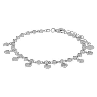 BRACCIALE MULTI TONDINI CON CUORI PENDENTI ZK IN ARGENTO 925°/°°