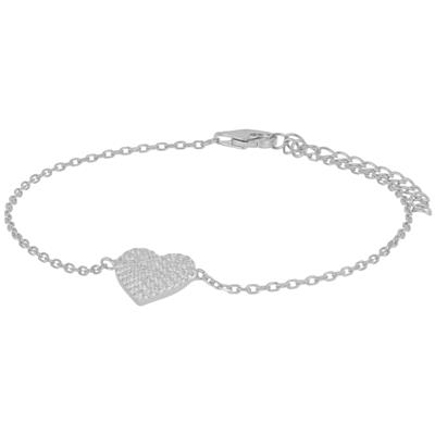 BRACCIALE CUORE ZIRCONATO IN ARGENTO 925°/°°