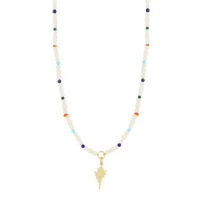 COLLANA BAMBU LAPIS CORALLO MALACHIETE TURC. SOGGETTO ARGENTO925°/°°