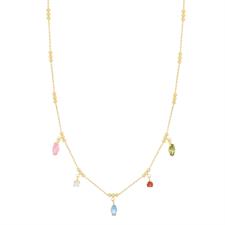 COLLANA ZIRCONI MULTI FORME PENDENTI IN ARGENTO 925°/°°