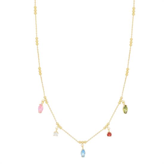 COLLANA ZIRCONI MULTI FORME PENDENTI IN ARGENTO 925°/°°