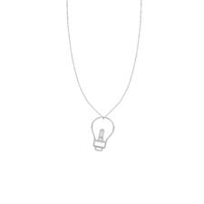 COLLANA CON PENDENTE FILO LAMPADINA IN ARGENTO 925°/°°