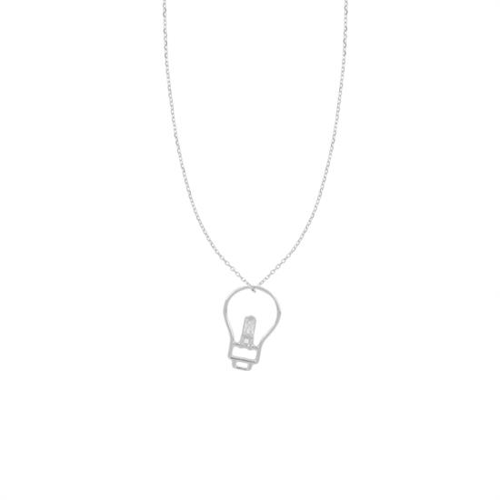 COLLANA CON PENDENTE FILO LAMPADINA IN ARGENTO 925°/°°