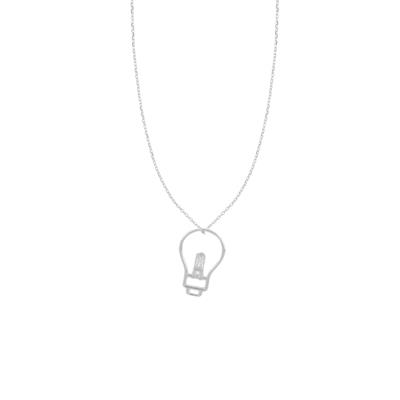 COLLANA CON PENDENTE FILO LAMPADINA IN ARGENTO 925°/°°