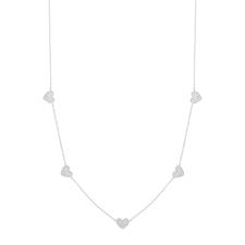 COLLANA CINQUE CUORI ZIRCONATI IN ARGENTO 925°/°°