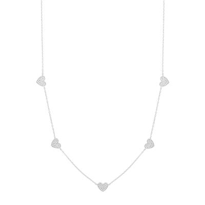 COLLANA CINQUE CUORI ZIRCONATI IN ARGENTO 925°/°°