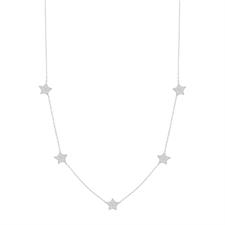 COLLANA CINQUE STELLE ZIRCONATE IN ARGENTO 925°/°°