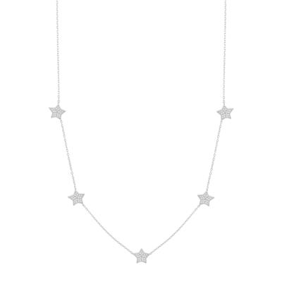 COLLANA CINQUE STELLE ZIRCONATE IN ARGENTO 925°/°°