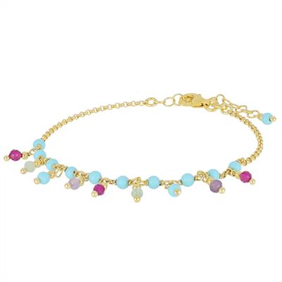 BRACCIALE P.DI TURCHESE AMETISTA PRENITE SPIN.FUCSIA ARGENTO 925°/°°