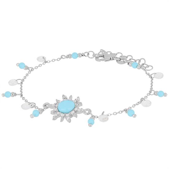 BRACCIALE CON CATENA ZIRCONATA IN ARGENTO 925°/°° E SOLE