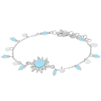 BRACCIALE CON CATENA ZIRCONATA IN ARGENTO 925°/°° E SOLE