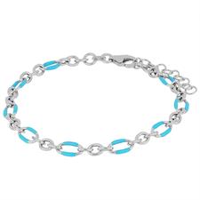 BRACCIALE MAGLIE OVALI SMALTATE PICCOLO IN ARGENTO 925°/°°